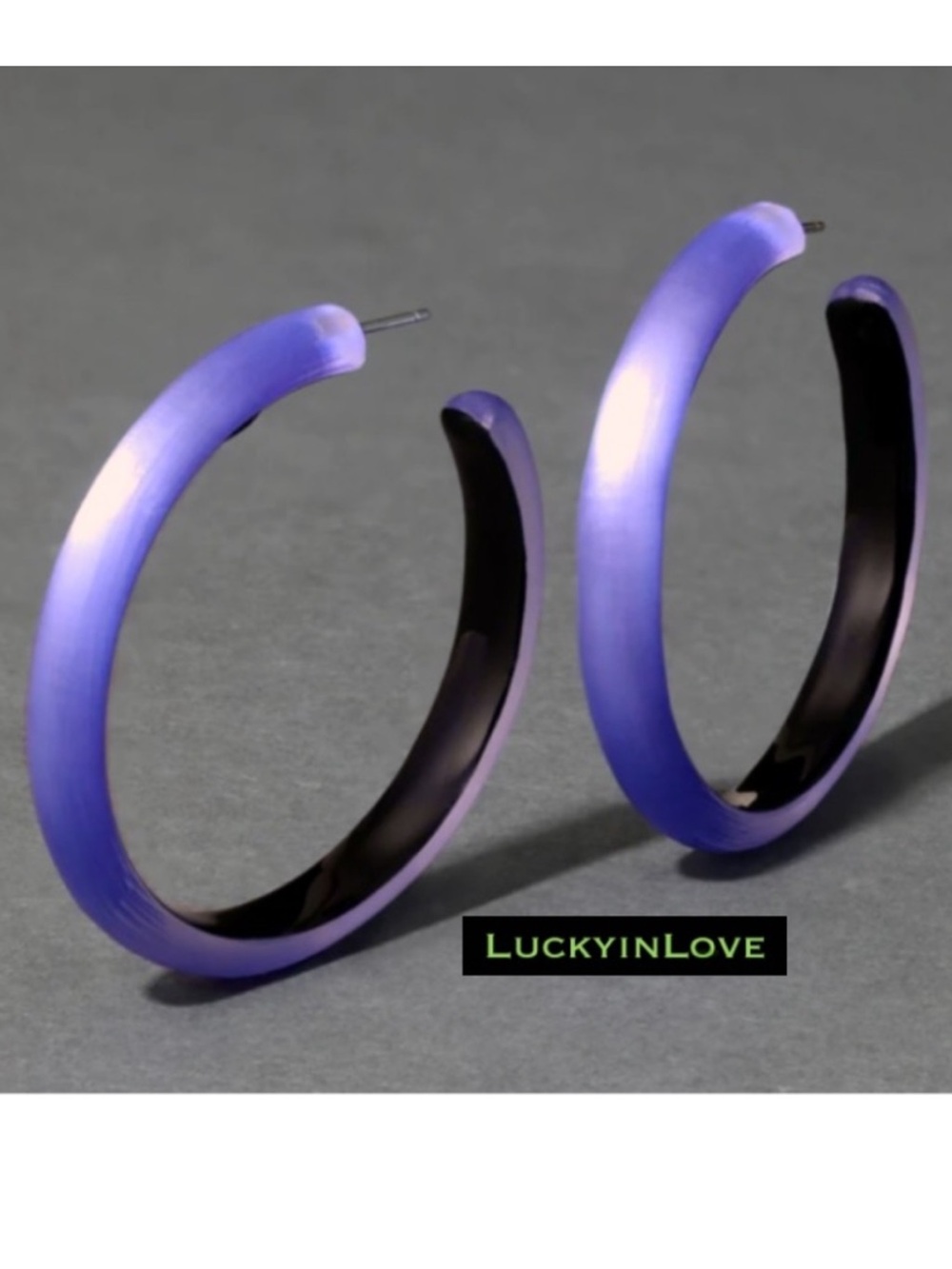 ALEXIS BITTAR • Electric Purple Violet Lucite- Hoop Earrings